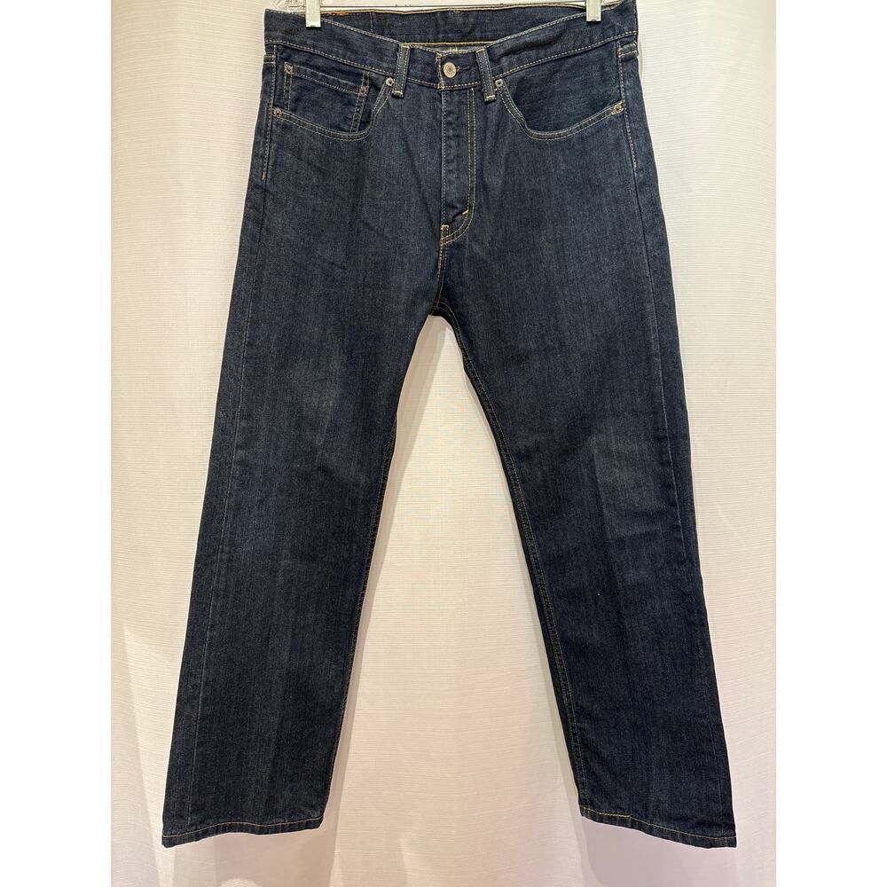 LEVI’S 505 100% Cotton Raw Denim Dark Wash Straight Leg Jeans 34X28